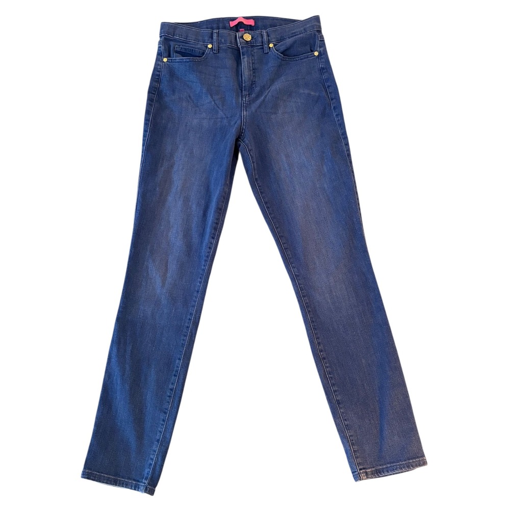 Lilly Pulitzer South Ocean High Rise‎ Skinny Jeans Dark Wash Denim Pants Size 8